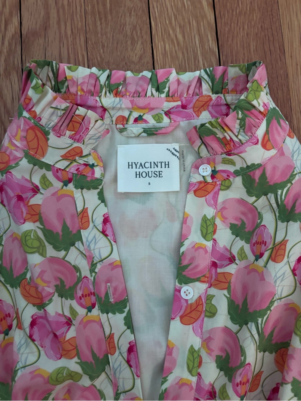 Tuckernuck Pink and Green Floral High-Neck Midi Dress - Picture 5 of 6
